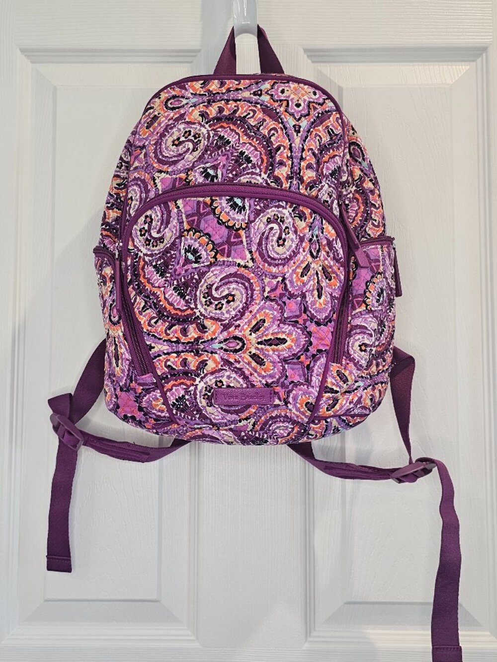NWOT Vera Bradley Small Backpack Dream Tapestry Purple Cotton Bookbag Bag Retire